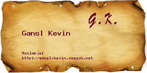 Gansl Kevin névjegykártya